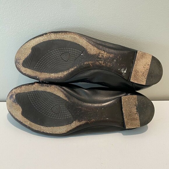 AGL Ballet Flats Shoes Black Buckle Cap Toe 39 - Picture 7 of 10